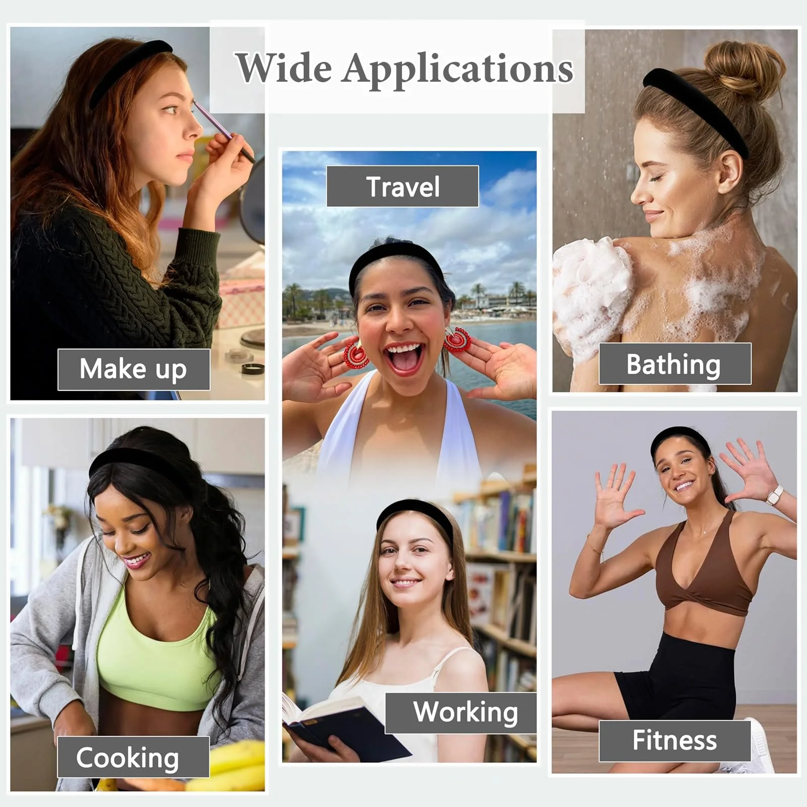 Набір оксамитових жіночих обручів для волосся 4 шт, фото №7 Набір оксамитових жіночих обручів для волосся 4 шт, фото №7