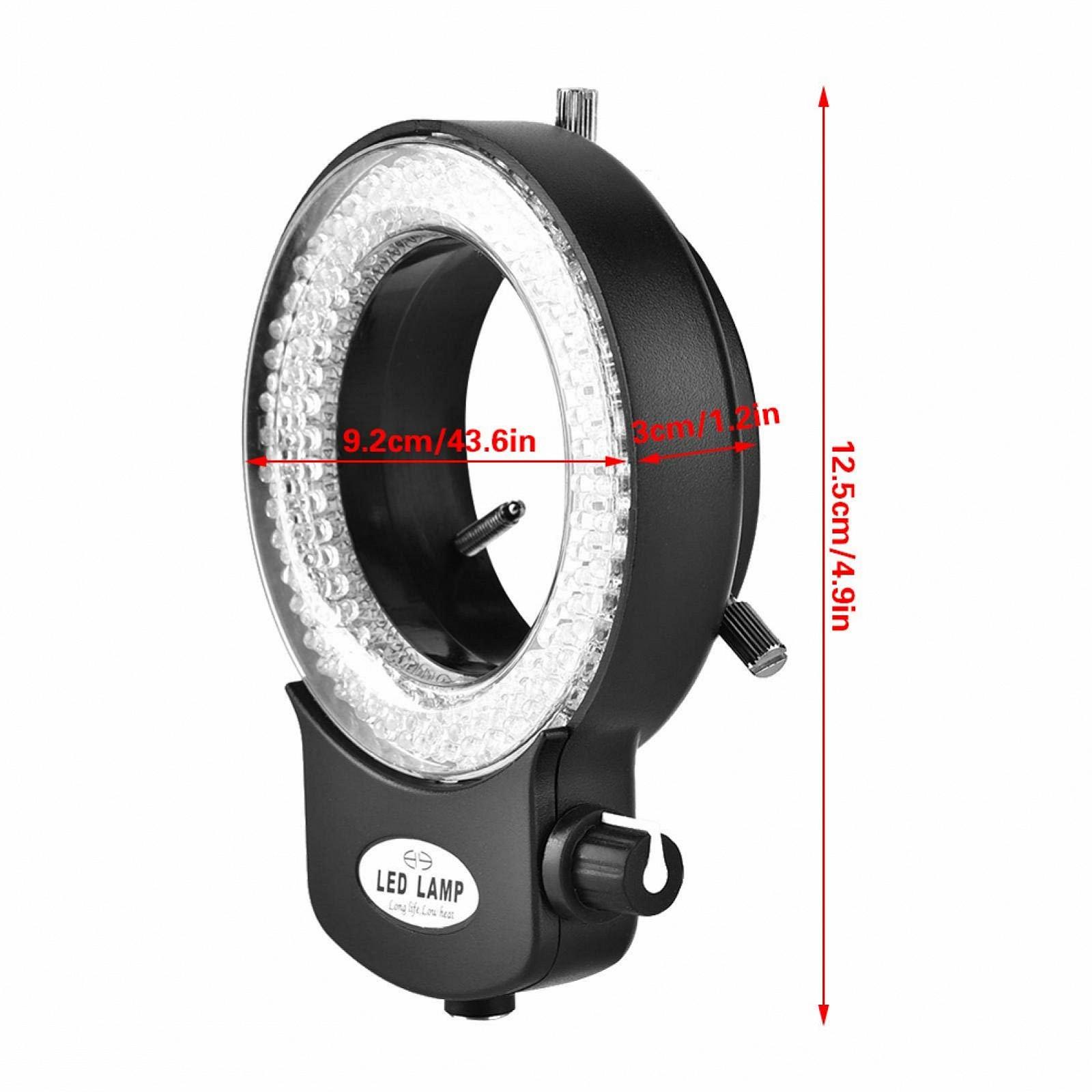 Камера для мікроскопа LED Akozon 144 LEDs 4.5W Кільцева лампа Регульована яскравість 64мм Аксесуари для мікроскопа Чорний, фото №2