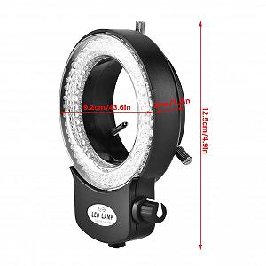 Камера для микроскопа LED Akozon 144 LEDs 4.5W Кольцевая лампа Регулируемая яркость 64мм Аксессуары для микроскопа Черный synthetic.ua - Фото 1