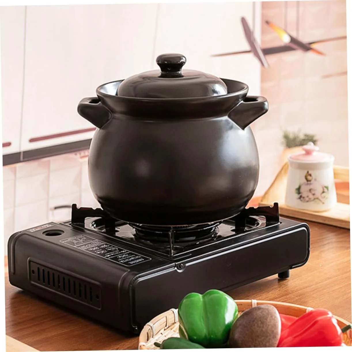 Горшок VALICLUD для риса керамический с крышкой жаропрочный для газовой плиты, фото №5