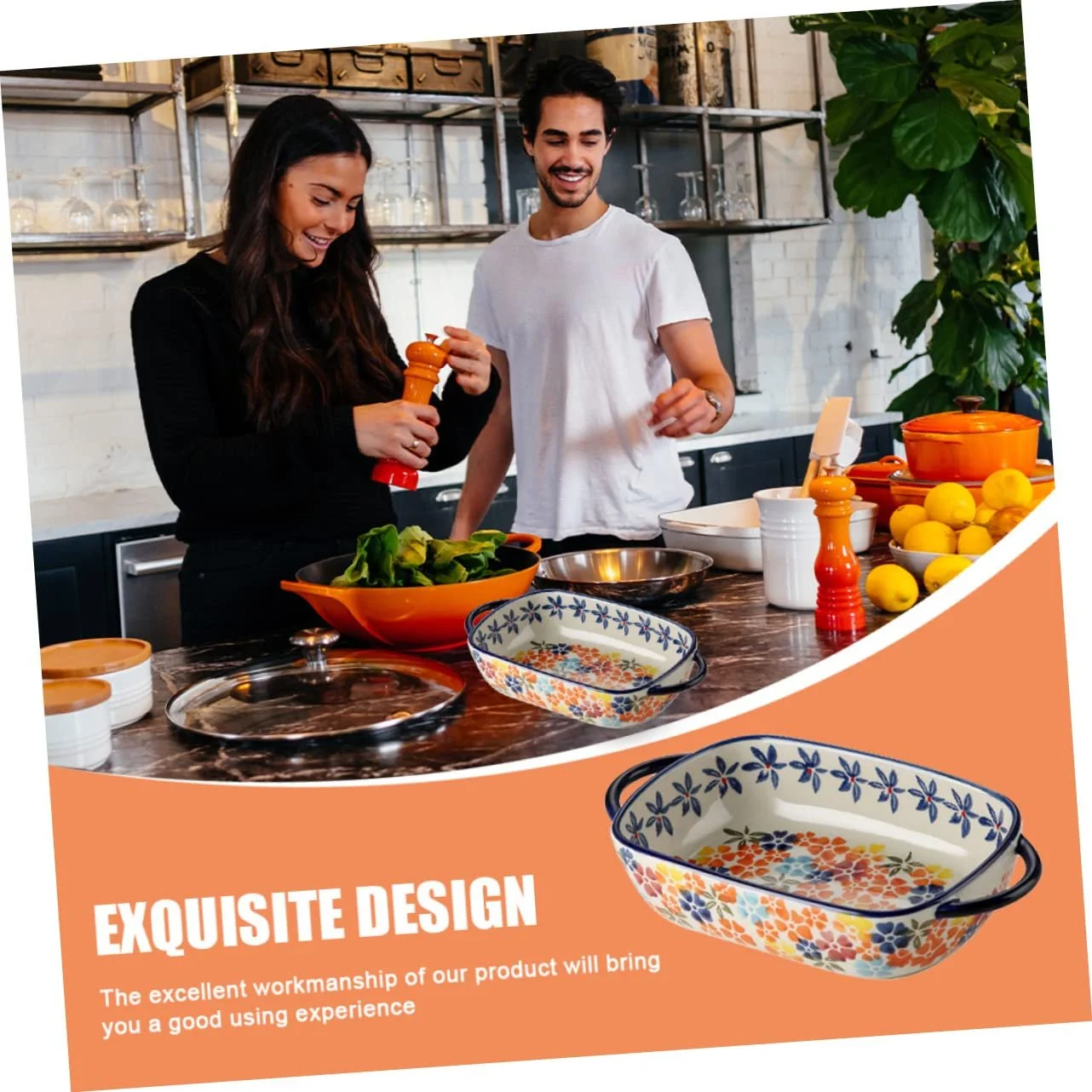 Форма для запікання Luxshiny керамічна з двома ручками жаростійка, фото №9