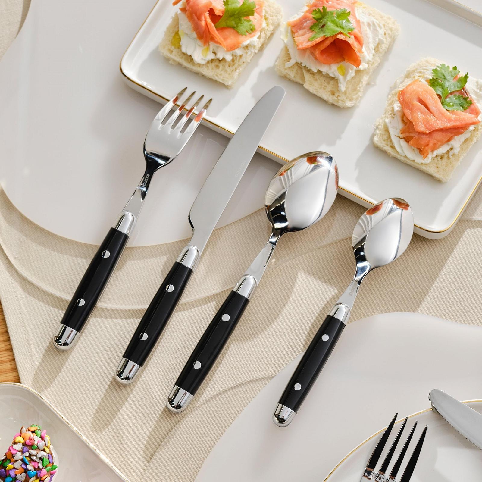 Набор вилок, ножей и ложек Karaca Alina, 24 предмета, на 6 персон, черный, фото №3 Набор вилок, ножей и ложек Karaca Alina, 24 предмета, на 6 персон, черный, фото №3