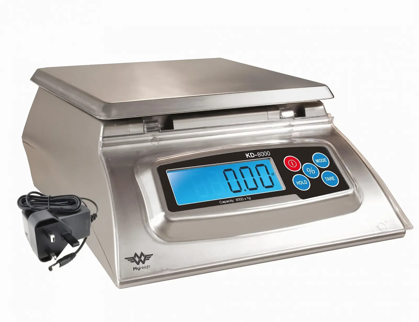 Кухонні ваги My Weigh KD8000 8000 g / 1 g з дисплеєм виходу тіста та адаптером ЄС, фото №1