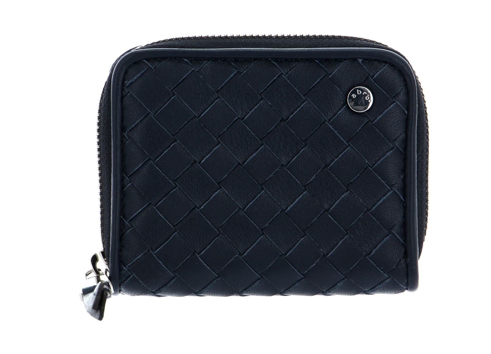 Кошелек Abro Кожа Piuma Weaving Zip S Navy, темно-синий, современный, фото №3