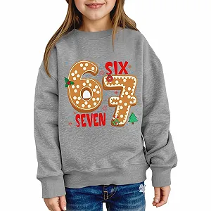 Девичьий свитшот с принтом, круглый вырез, длинные рукава, повседневный пуловер, мягкий и теплый. - Фото 1