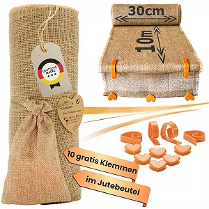 Купити Ранер для столу KARBAN Jute Fabric Roll 30 см x 10 м + 4 затискачі + 6 затискачів-сердечок - Фото 1 Ранер для столу KARBAN Jute Fabric Roll 30 см x 10 м + 4 затискачі + 6 затискачів-сердечок - Фото 1
