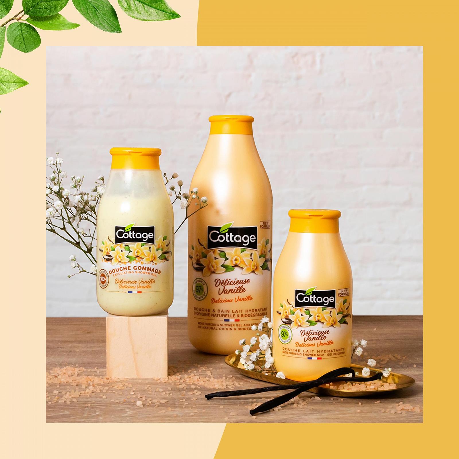 Молочко для душа и ванны Cottage Delicious Vanilla увлажняющее 97% натуральных ингредиентов 750 мл, фото №6