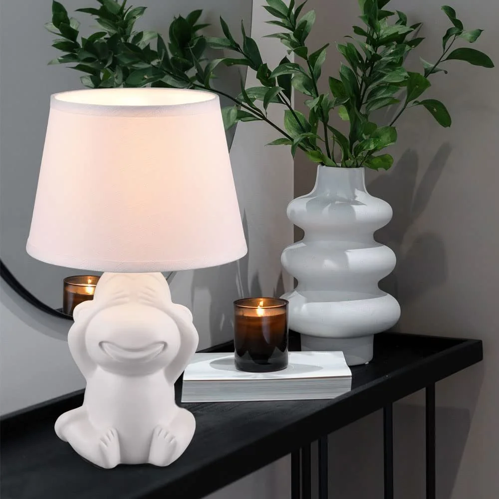 Настільна лампа etc-shop Monkey Ceramic E14 17 x 27 см Біла матова, фото №4