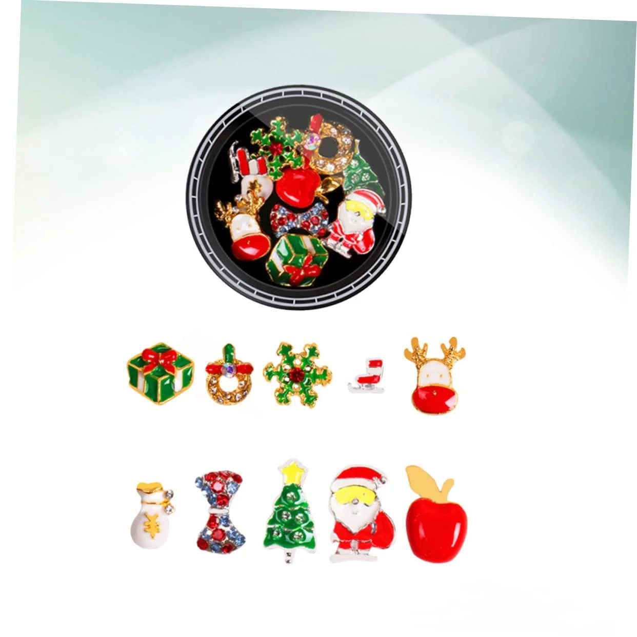 Украшения для маникюра FRCOLOR 3 шт. Рождественский дизайн Санта Снежинки и сплавные заклепки, фото №6