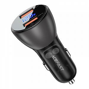 АЗУ Acefast B7 metal car charger 45W USB-A  with digital display - Фото 1