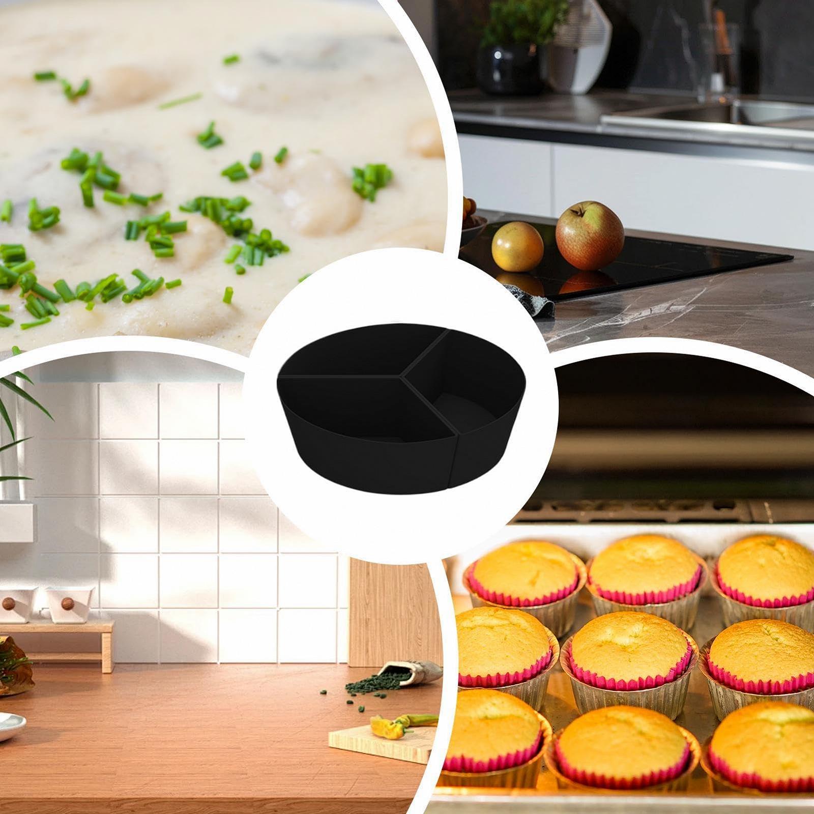 Розділювач Stew Liners для приготування трьох страв одночасно з багаторазового силікону для посудомийної машини, герметичний для більшості круглих та овальних повільних плит, фото №5