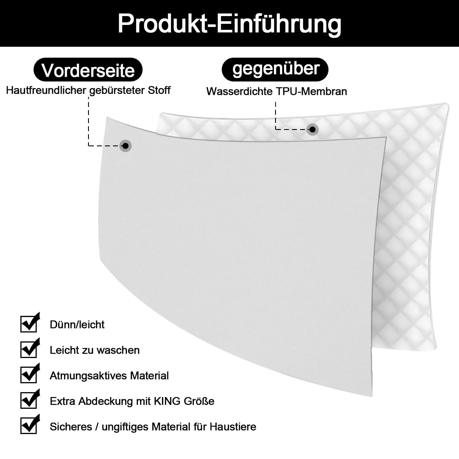 Покрывало Водонепроницаемое Микрофибра + TPU Белый, 200 x 230 см, фото №3 Покрывало Водонепроницаемое Микрофибра + TPU Белый, 200 x 230 см, фото №3