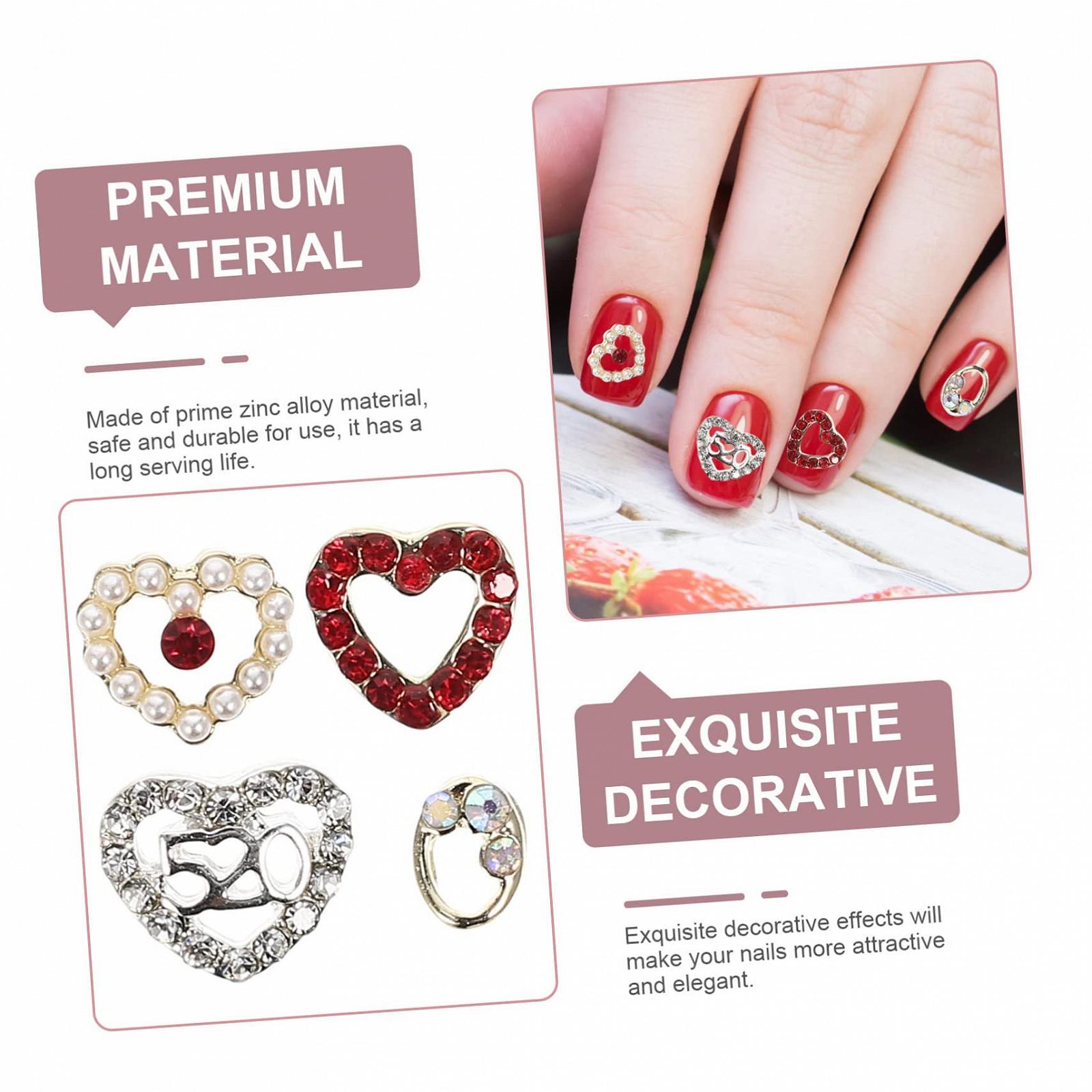 Украшения для ногтей в форме сердца Healvian, 40 шт., фото №7