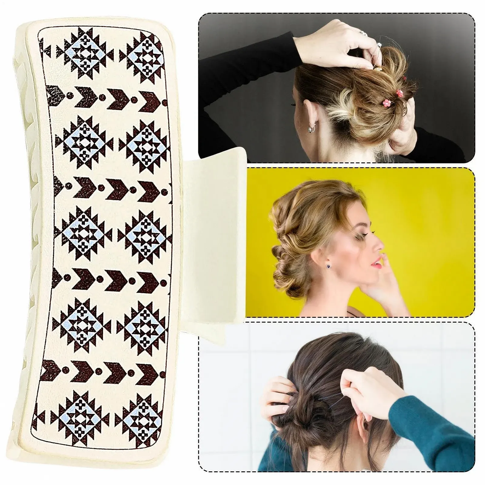 Заколка для волос Женская Большая Заколка для волос из искусственной кожи Нескользящая Винтажная Заколка для волос Удобный Аксессуар для волос, фото №4 Заколка для волос Женская Большая Заколка для волос из искусственной кожи Нескользящая Винтажная Заколка для волос Удобный Аксессуар для волос, фото №4