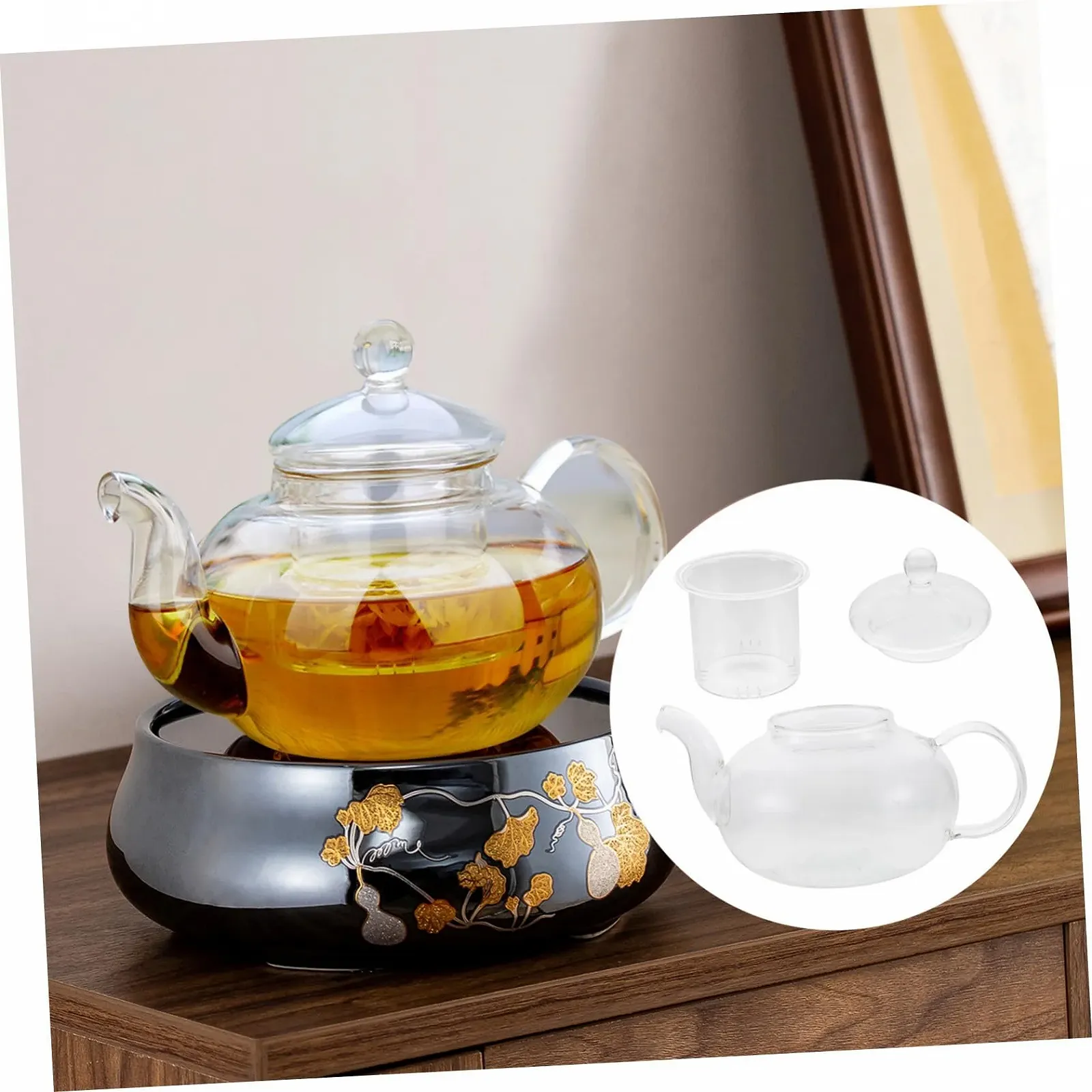 Чайник-заварник FUNNETOYU Скляний Зручна Ручка для Легкого Використання та Транспортування, фото №6