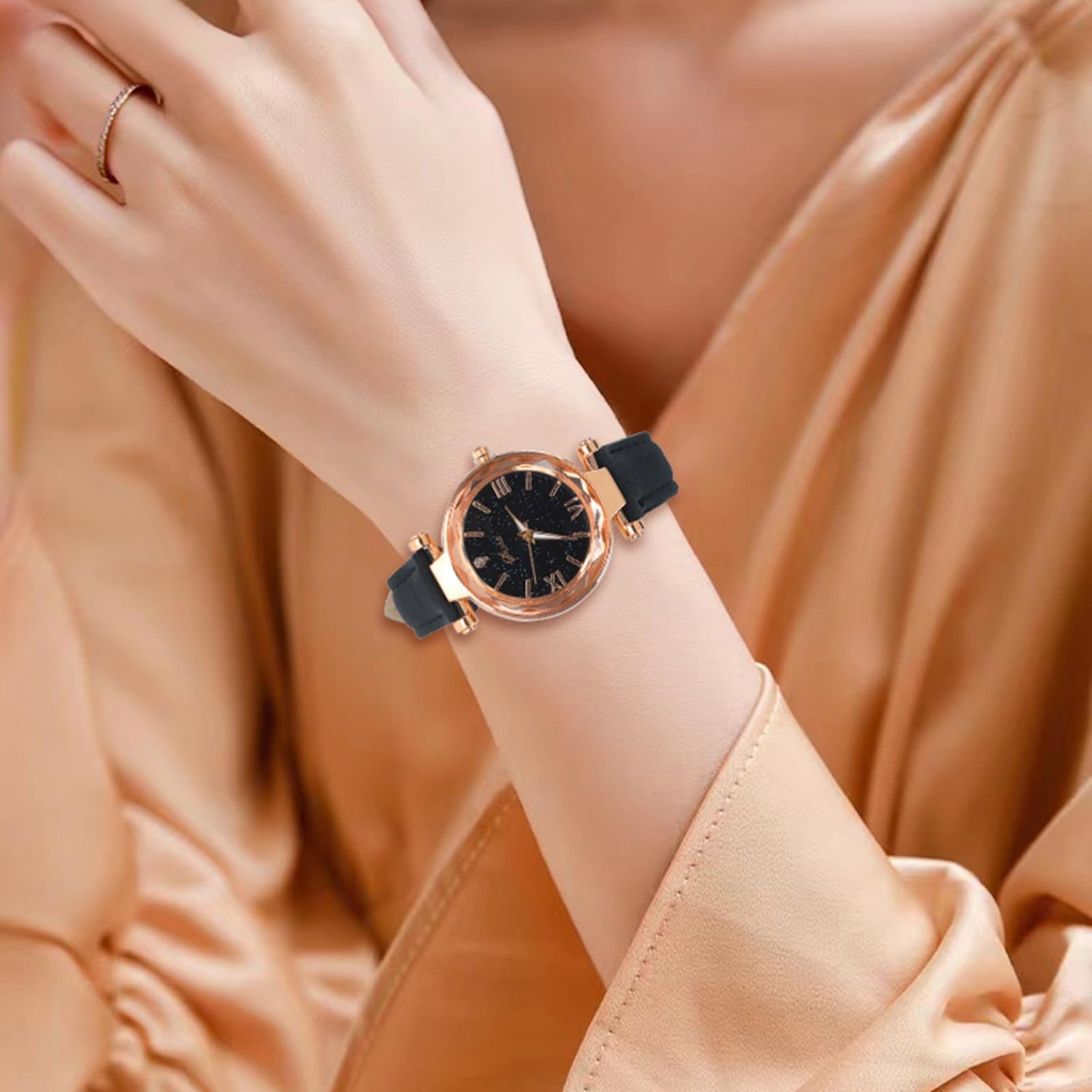 Жіночий аналоговий кварцовий годинник Generisch з шкіряним ремінцем, фото №3 Жіночий аналоговий кварцовий годинник Generisch з шкіряним ремінцем, фото №3