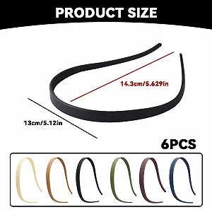 Тонкий обруч для волос женский разных цветов, 6 шт. synthetic.ua - Фото 1
