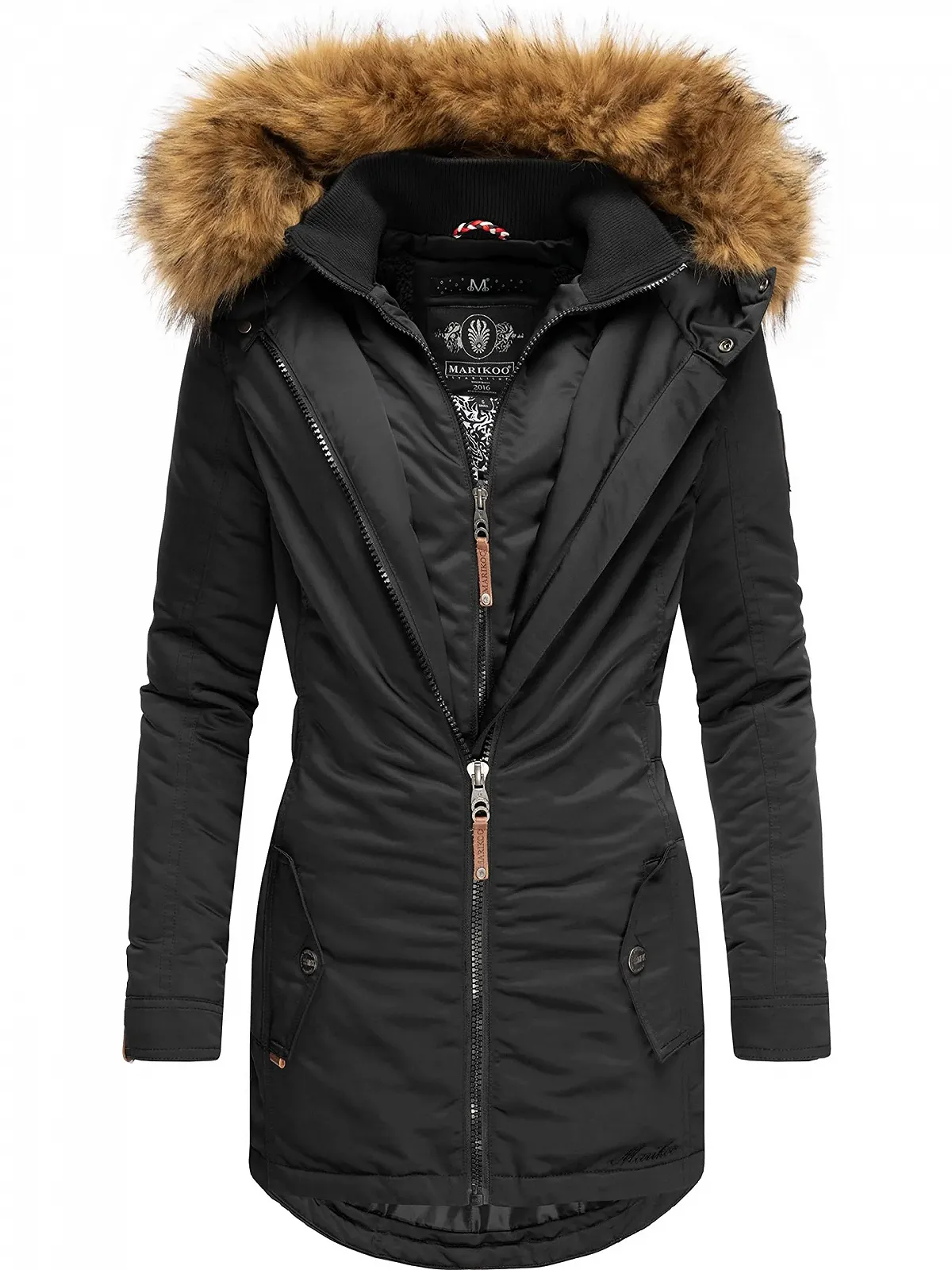Жіноче зимове пальто Marikoo Sanakoo зимова парка зі знімним штучним хутром, фото №4