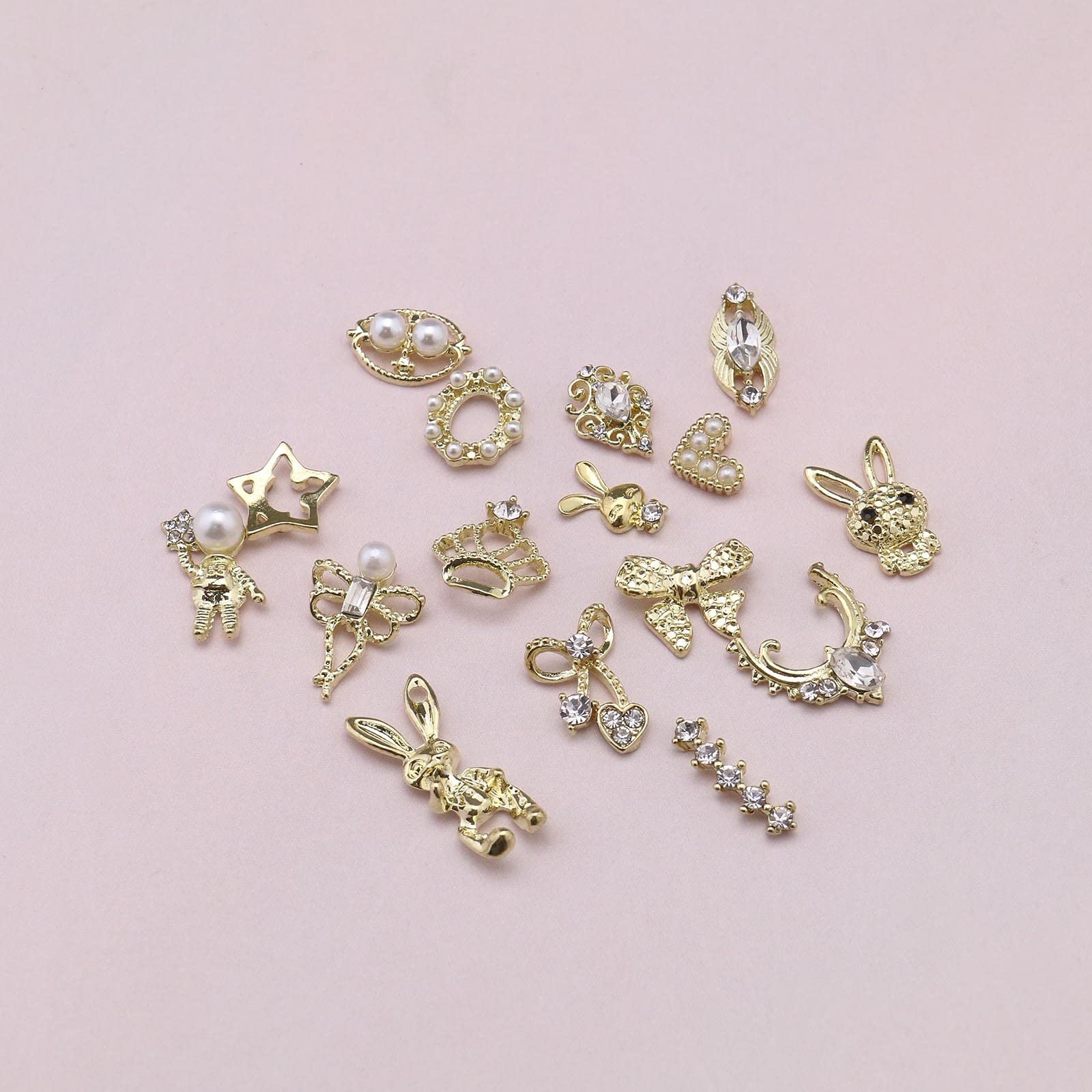 Украшения для ногтей 3D 48 шт. Блестящие стразы для ногтей Роскошные металлические украшения для ногтей для женщин и девушек DIY Аксессуары для ногтей 16 стилей, фото №7