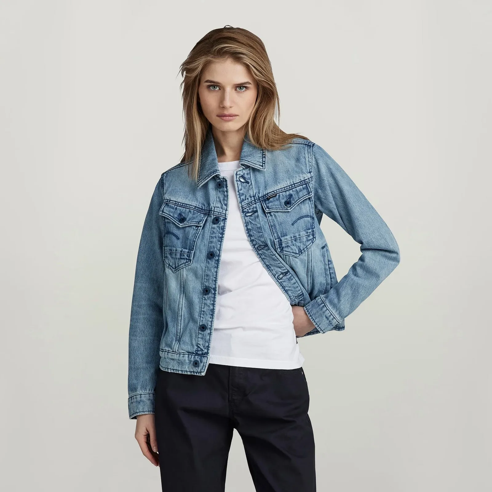 Жіноча куртка G‑Star Arc 3D Regular Jacket Valiant Denim Recycled - L, фото №1