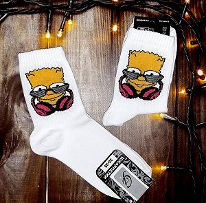 Мужские молодежные носки высокие демисезонные белые 39 - 44 размер - Фото 1