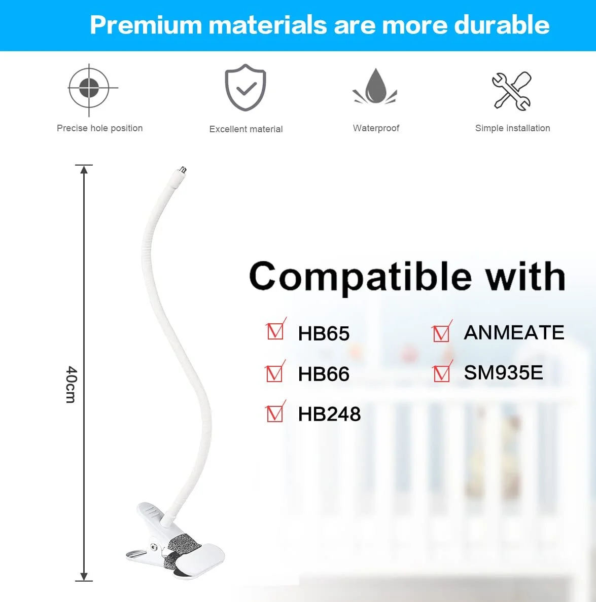 Тримач для відеоняні HelloBaby Flexible HB65 HB66 HB248 ANMEATE SM935E Baby Camera Stand, фото №4