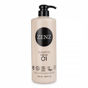 Шампунь ZENZ Pure No. 01 1000 мл без запаха Aloe Vera Organic Coconut Water & Avocado Oil для всех типов волос - Фото 1