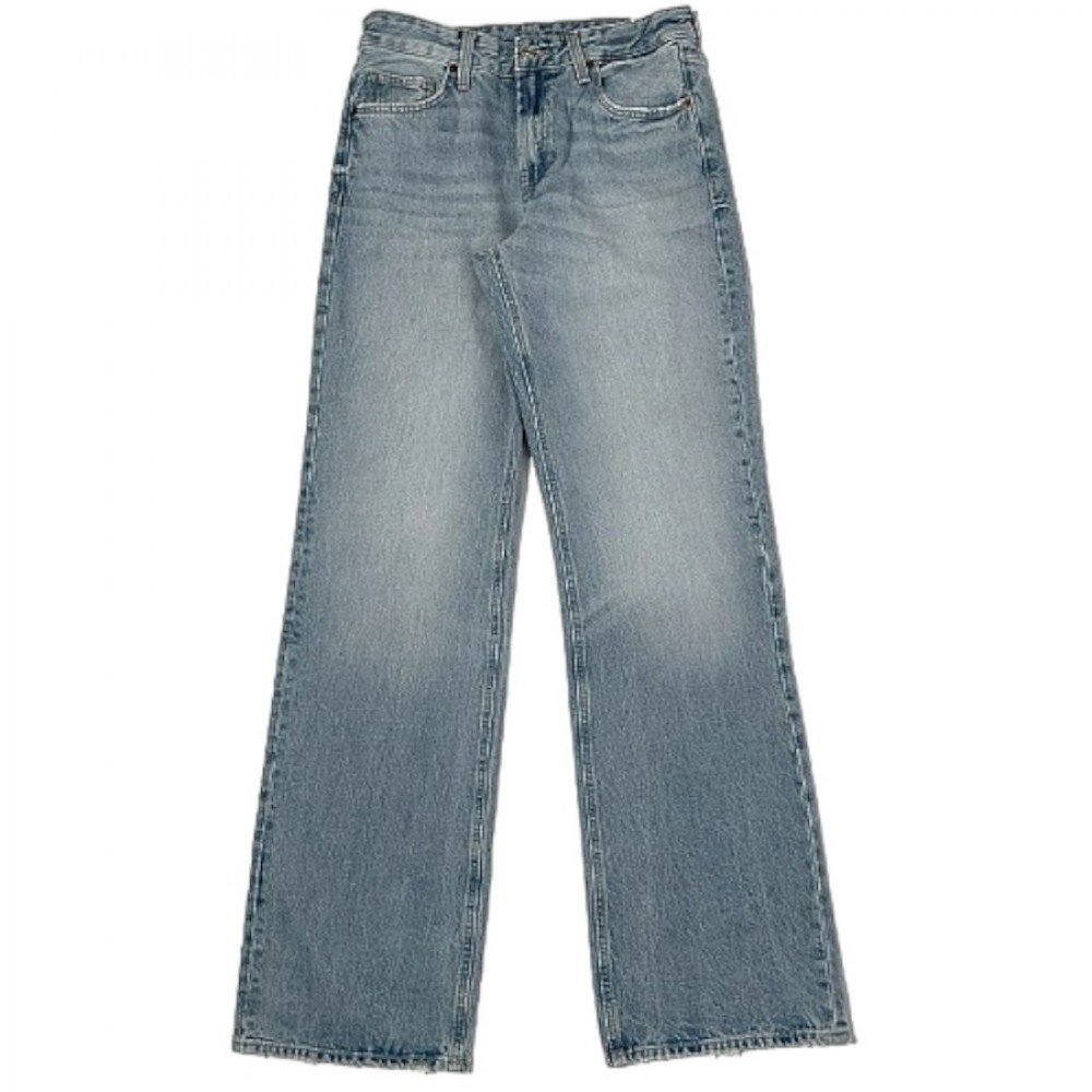 Джинси Zara Jeans Trf Wide Leg Tiro Medio Full Length Blue/Grey 6045033406 XL, фото №1
