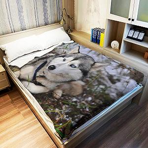 Одеяло YISUMEI Фланель Мягкое Флисовое Одеяло для Кровати Сибирский Хаски, 150 x 200 см synthetic.ua - Фото 1