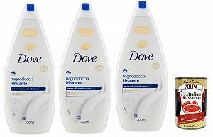 Гель-піна для душу Dove Softness and Care 700 мл 3 шт. + томатна пульпа 400 г - Фото 1