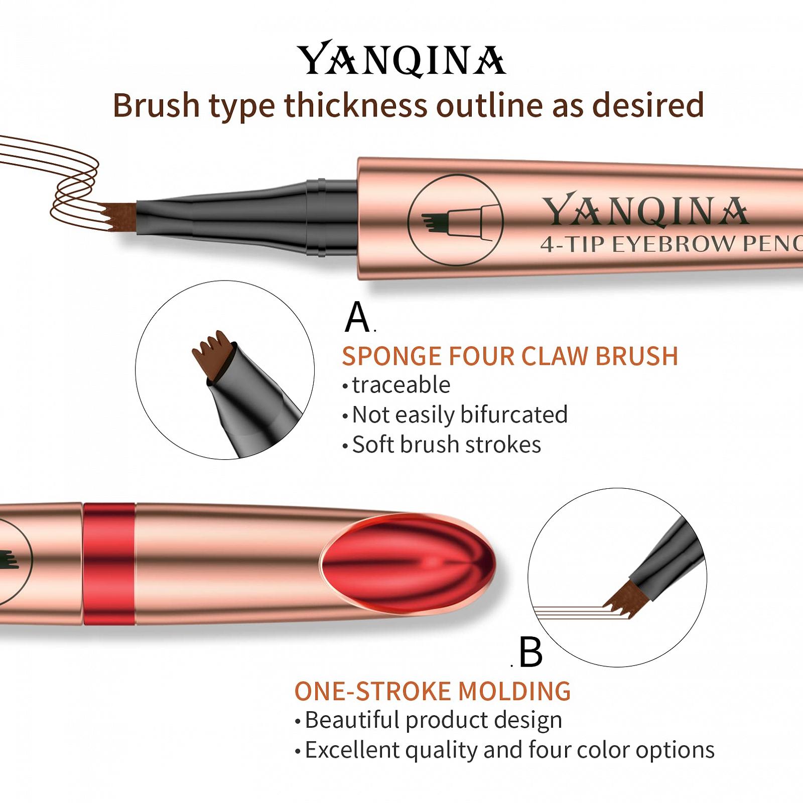 Олівець для брів Anifer Liquid Microblading 4-Point Fork Tip Водостійкий Тривалість Чорний, фото №7
