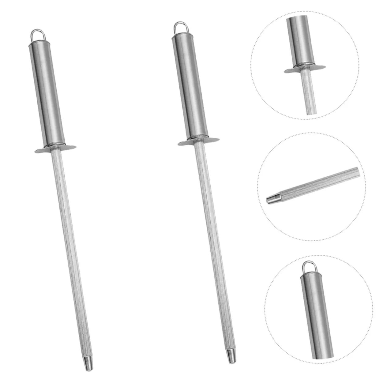 Мусат Ciieeo 2 штуки нержавіюча сталь ручний заточувальний стержень для різних типів ножів, фото №4