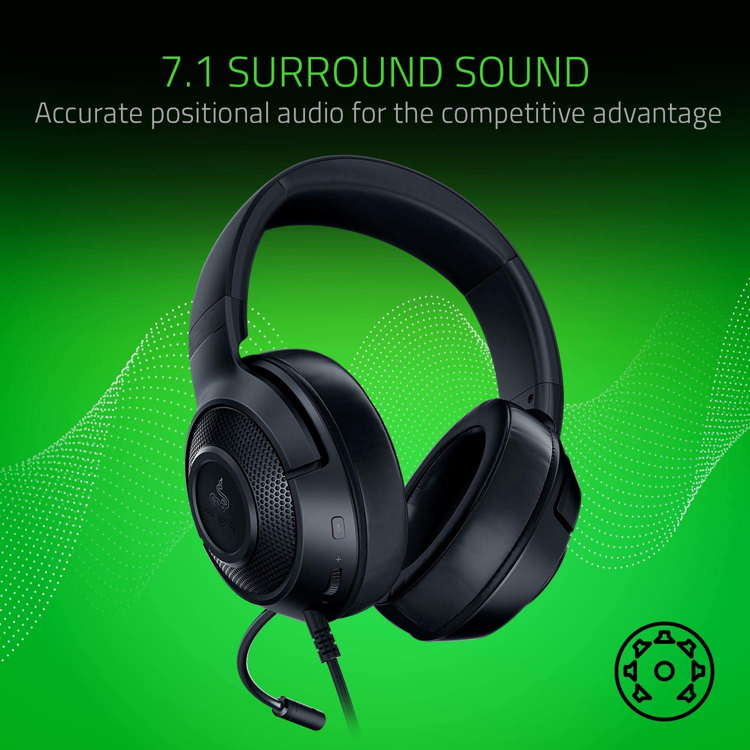 Наушники Razer Kraken X Черные, фото №3