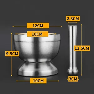 Ступка з товкачиком з нержавіючої сталі Міцна Легко миється Ідеально підходить для спецій Імбир G synthetic.ua - Фото 1