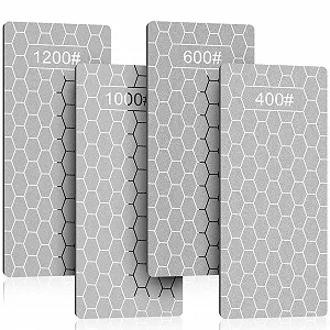 Набір алмазних точильних каменів 4 шт. 400/600/1000/1200 грит стільникова поверхня з нековзною основою - Фото 1