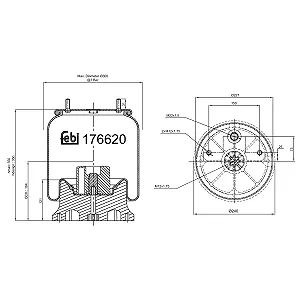 Пневморесора (балон) FEBI BILSTEIN 176620 для GIGANT KRONE - Фото 1