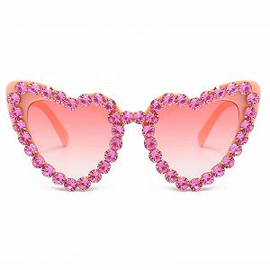 Сонцезахисні окуляри YAMEIZE Серце з діамантами UV400 synthetic.ua - Фото 1
