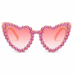 Сонцезахисні окуляри YAMEIZE Серце з діамантами UV400 synthetic.ua - Фото 1