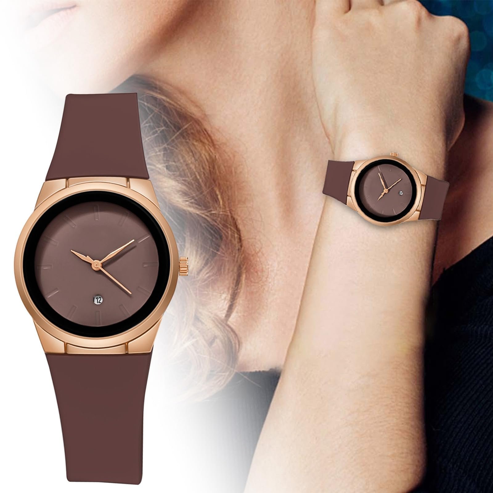 Кварцовий годинник Generisch Аналоговий з шкіряним ремінцем, фото №3 Кварцовий годинник Generisch Аналоговий з шкіряним ремінцем, фото №3