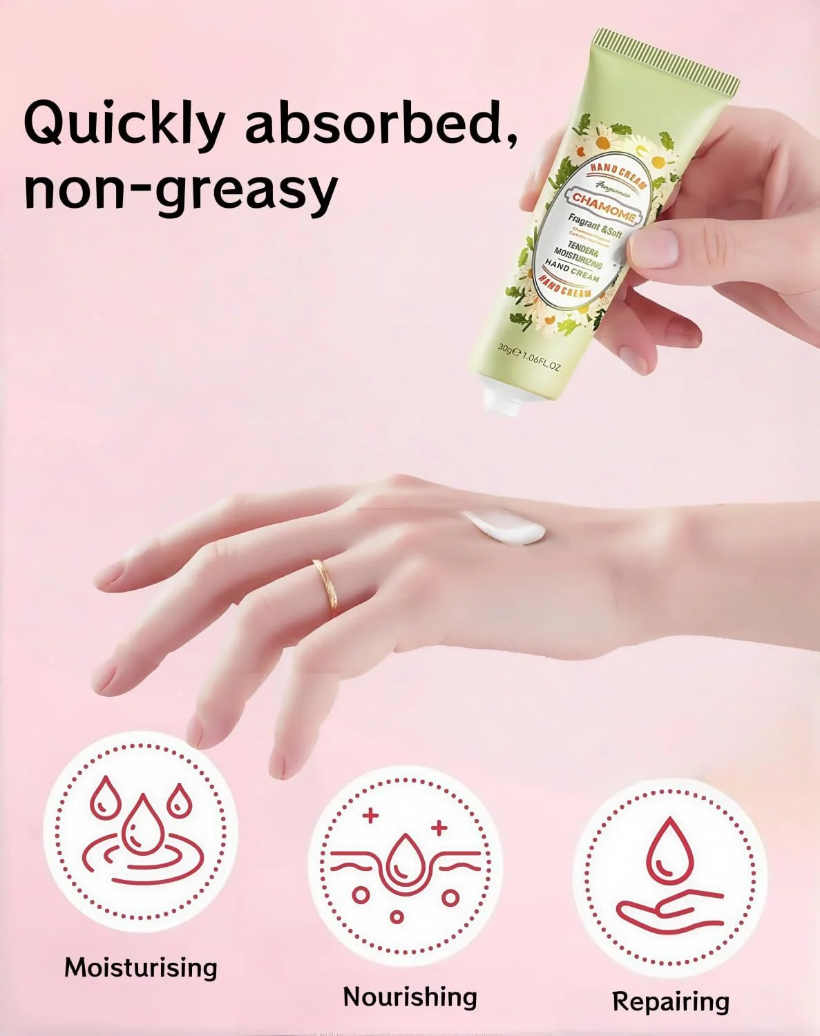 Набір: Акрилова прикраса у формі серця з 5 кремами для рук, фото №3