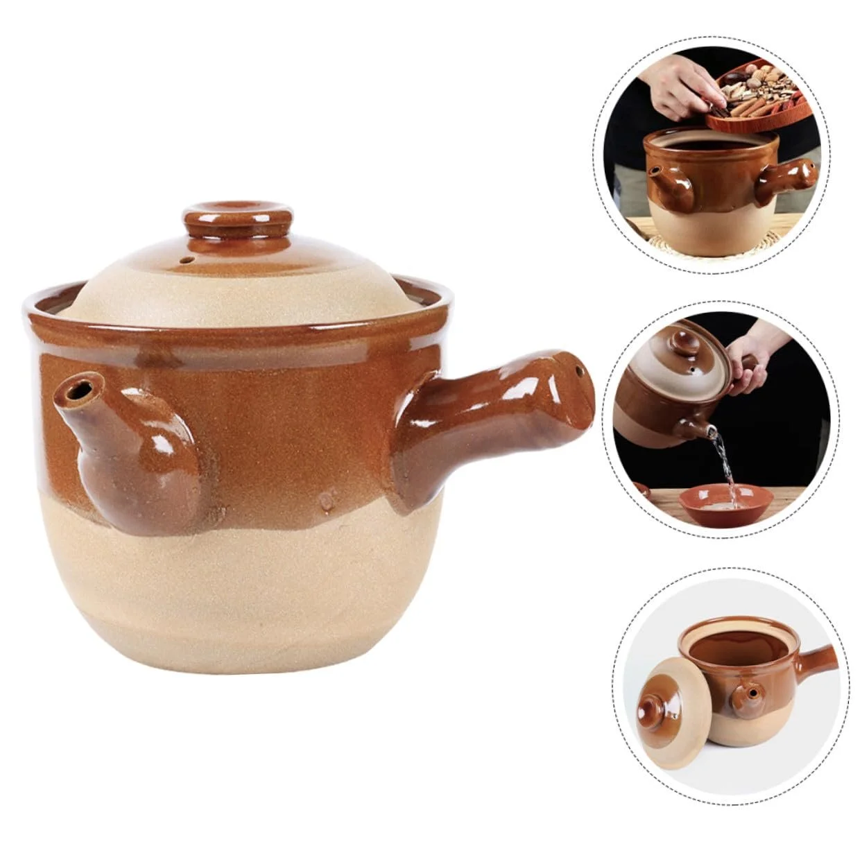 Горшок для лекарств керамический термостойкий антипригарный малый для медленного приготовления и тушения, фото №8