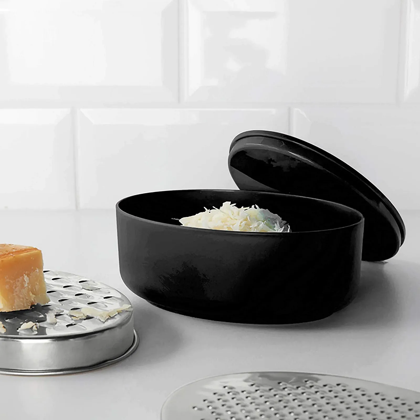 Терка Багатофункціональна терка з контейнером для зберігання їжі та кришкою, фото №4