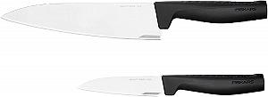 Набор ножей Fiskars Hard Edge Поварской нож и нож для овощей 33,1 см и 22,8 см Серебристый/Черный - Фото 1
