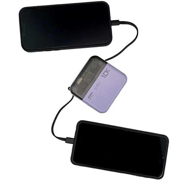 Міні повербанк 10000мАг 22.5W Remax RPP-602 з кабелем Type-C Lightning PD+QC Фіолетовий, фото №5