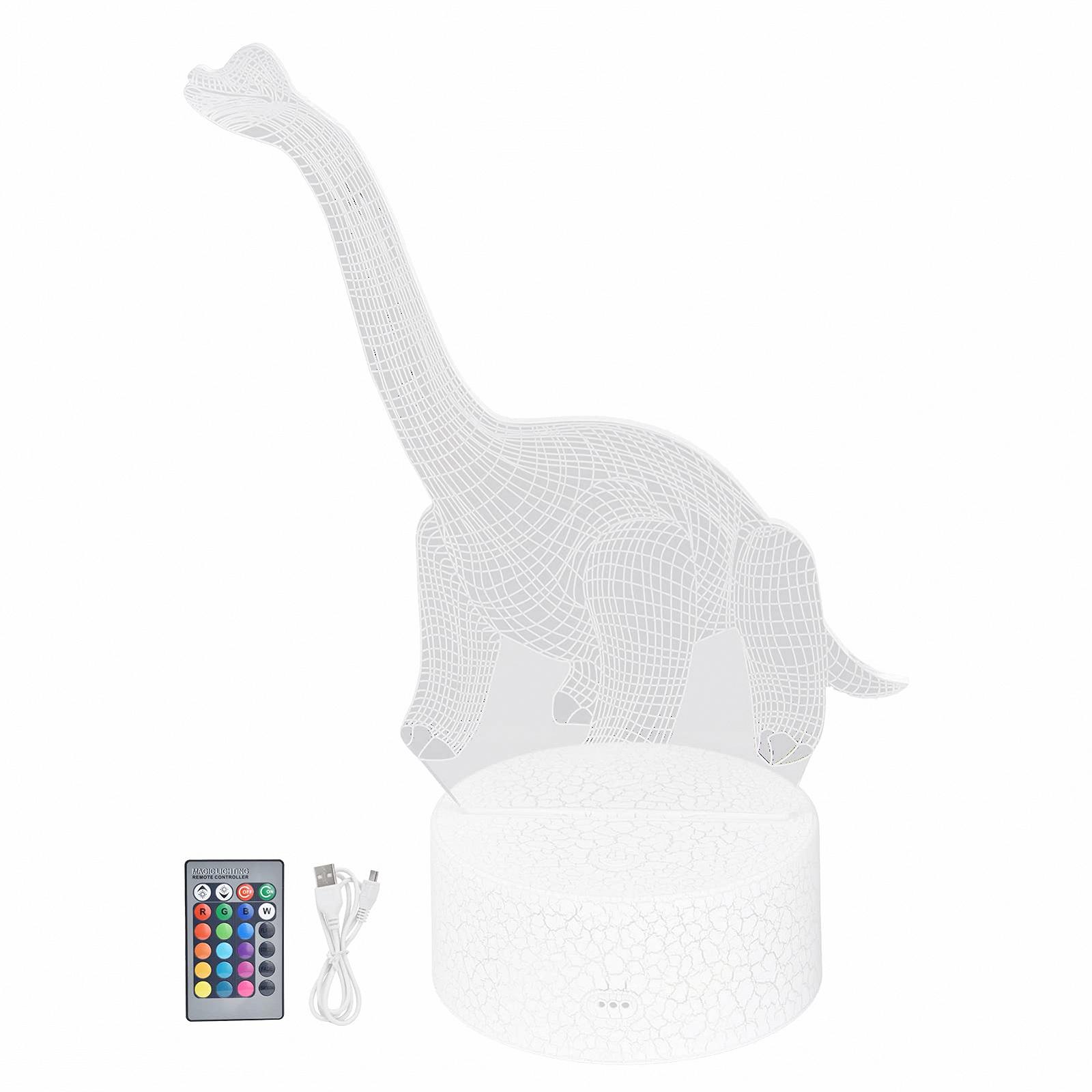Нічник Haofy Dinosaurier RGB 16 кольорів 4 режими Диммуюча лампа Підтримка дистанційного керування Сенсорне управління Декор, фото №2