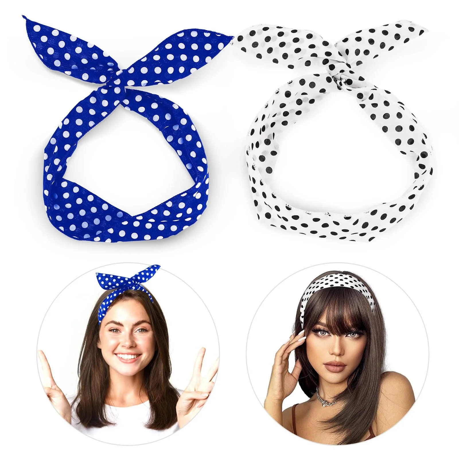 Повязка на голову в горошек, фото №8