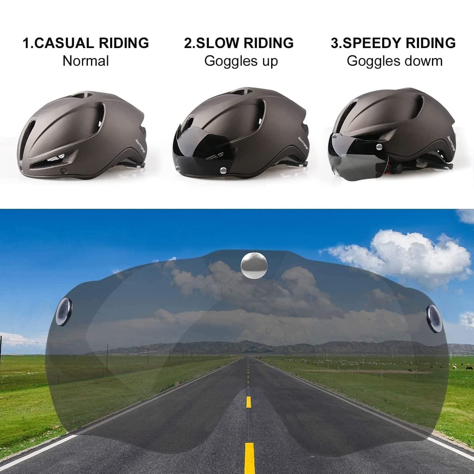 Шлем KINGLEAD MTB KL088 с USB подсветкой, регулируемый 57-62 см, фото №3