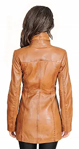 Кожаное пальто 3/4 A1 FASHION GOODS Carol Женское приталенное synthetic.ua - Фото 1