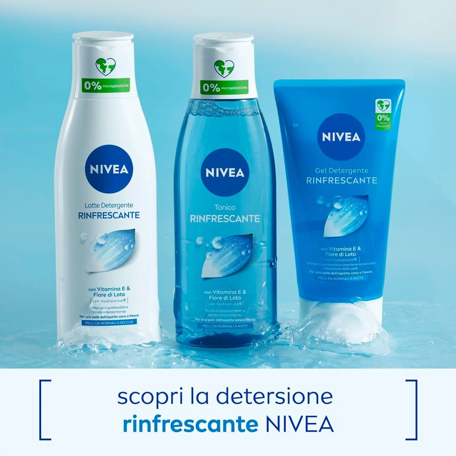 Гель для вмивання Nivea Refreshing для нормальної та комбінованої шкіри з вітаміном Е та Hydra IQ, 4 x 150 мл, фото №6
