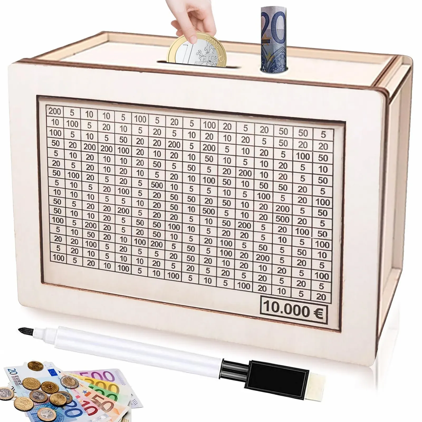 Скарбничка Wooden Money Box Дерев'яна з лічильником €10000 Вінтажна, фото №1